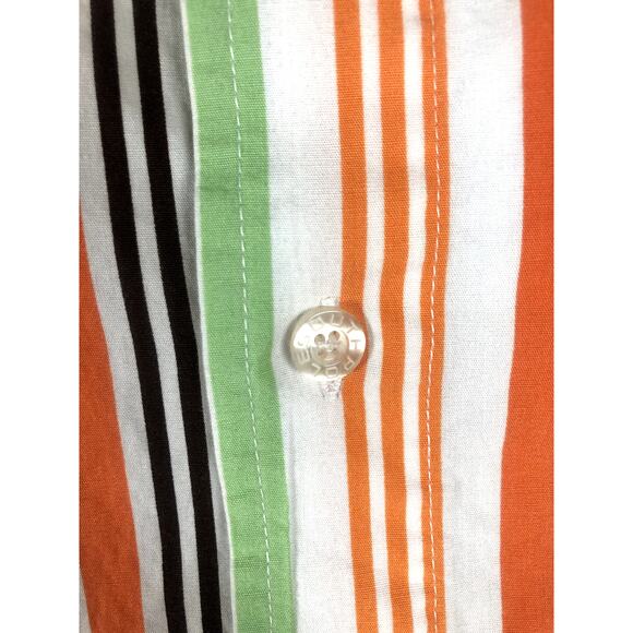 South Pole Men's Button Down Shirt Size XXL Long Sleeve White Orange Cotton - Picture 4 of 13